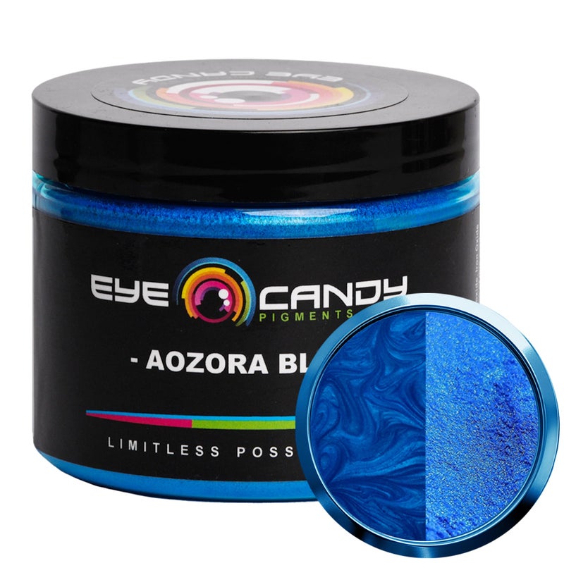 Eye Candy Pigments Premium Blue Mica Powder - Aozora Blue (50gr) - for Epoxy, Resin, Soap, Paint, Woodworking, Acrylic Pouring, Bath Bombs, Fishing Lures - DIY Arts and Crafts Additive - Image 1